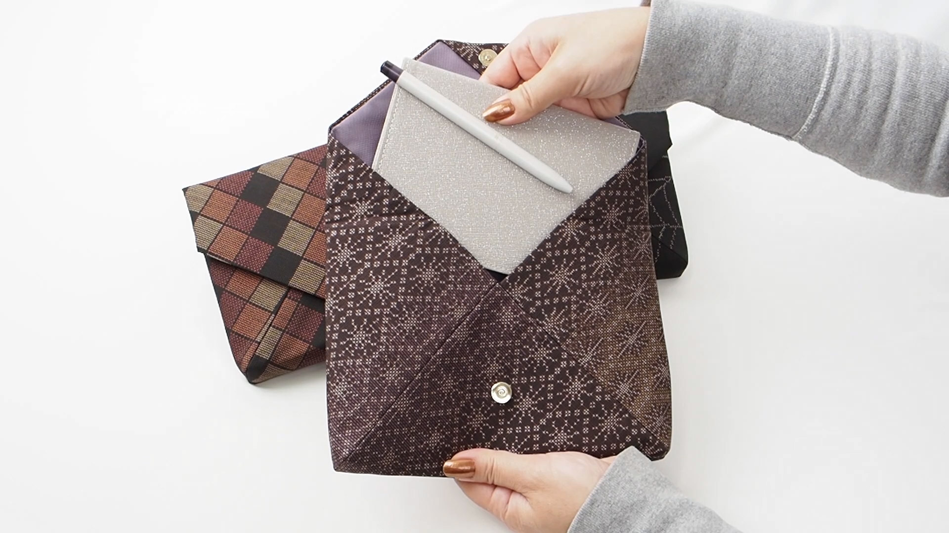 shunity 一閑張り　籠13【大島紬】 shunity 一閑張り 籠13【大島紬】 ☆一閑張り大島紬かごバッグ