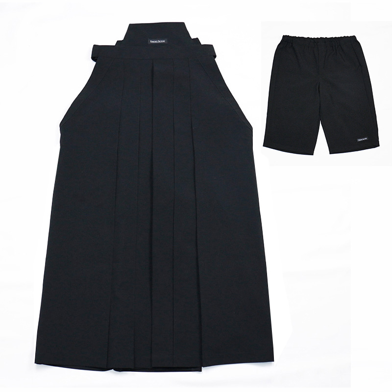袴とインナーパンツセット Pleats ブラック | Kimono Factory nono